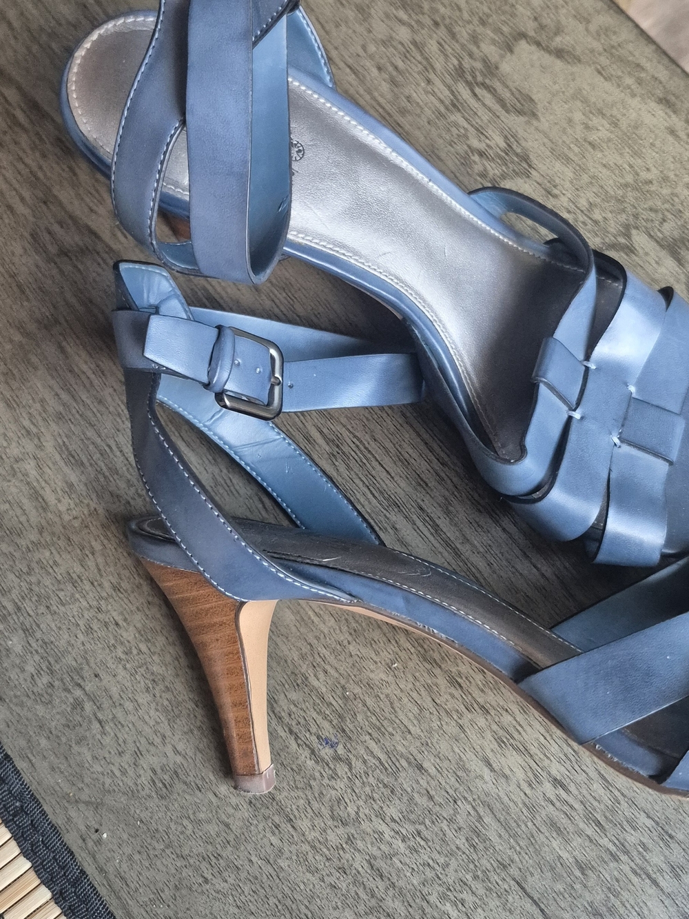 Coach and Four Blue Leather Strappy Heels